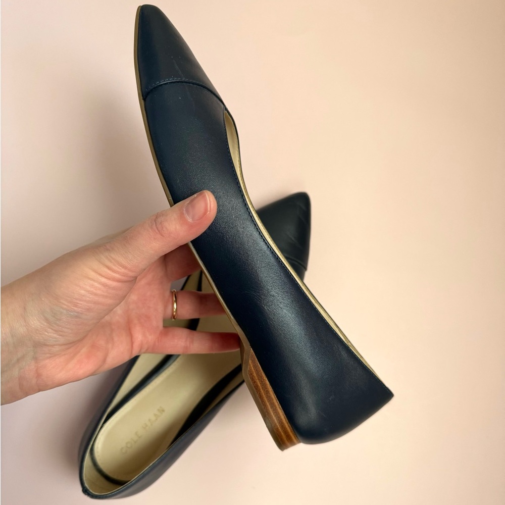 Cole Hann Women's Braylee Skimmer Leather Ballet Flat Navy 8